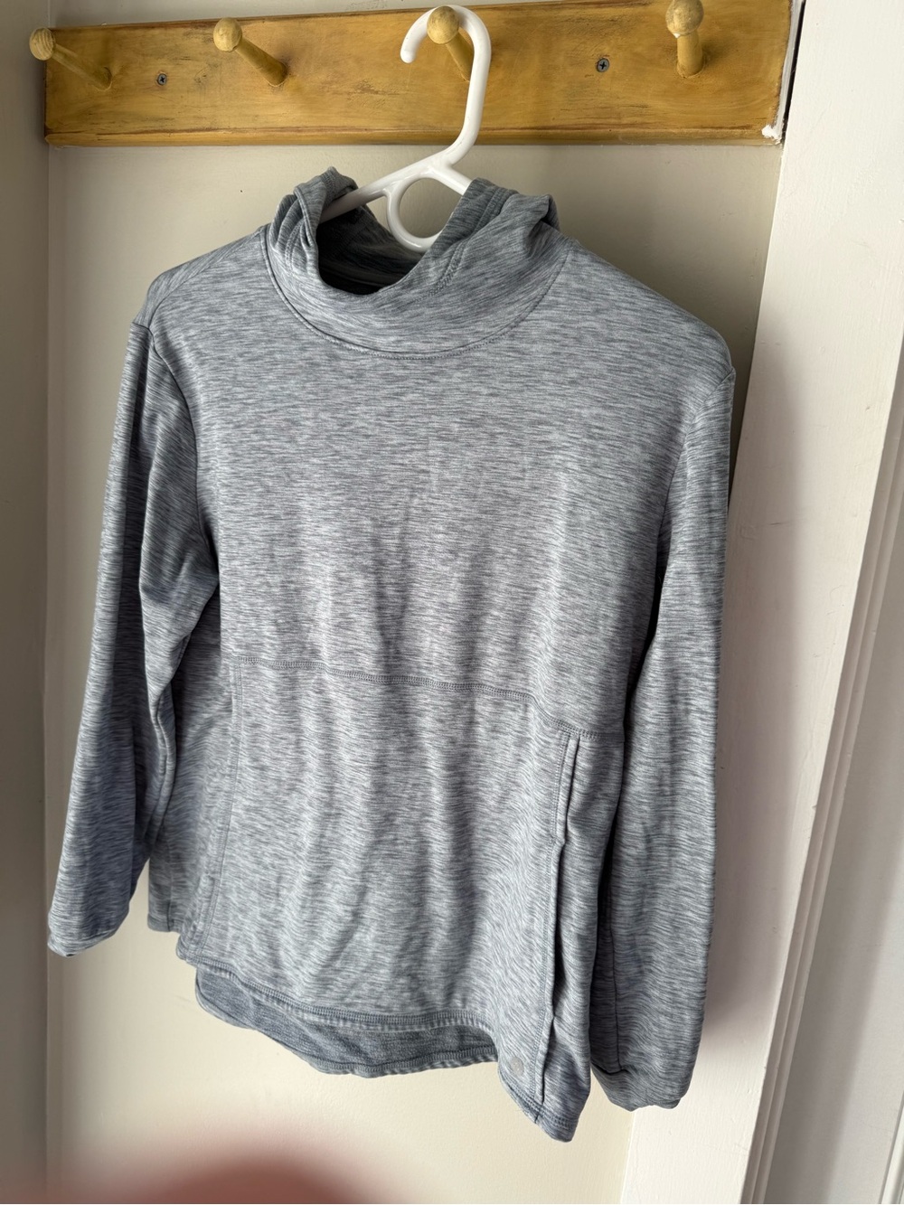 Apana Light Gray Cowl Neck Pullover Sweater tunic length